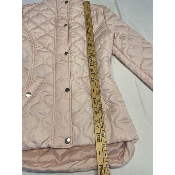 SO Quilted Barn Jacket/Coat Sz Girls 14/16 Pink Lightweight pockets snap zipper - Picture 11 of 14